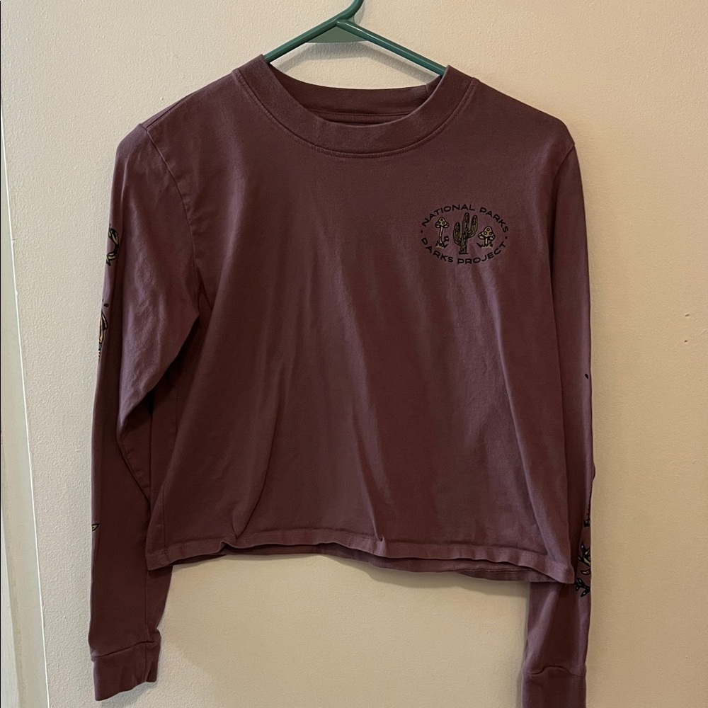 Parks project purple cropped cactus long sleeve shirt xs